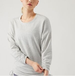 NWT Athleta Lombard Ruched Sweatshirt Long Sleeve Crewneck Pullover Size 1X